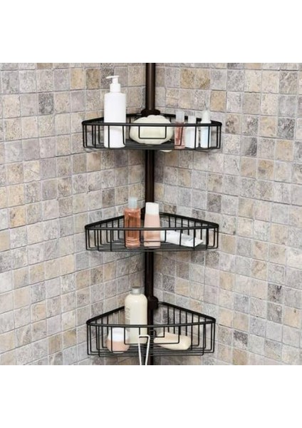 MN29063ALU. 3 Raflı Yaylı Köşe Seti, Siyah