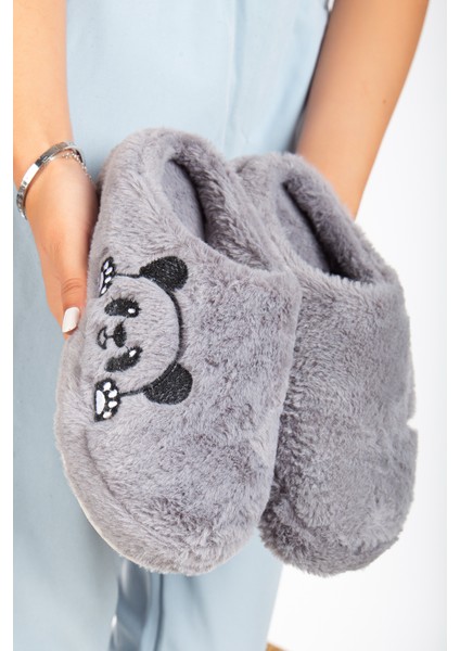 Kadın Ev Terliği Peluş Terlik Çeyiz ve Bohça Terliği Ses Yapmaz Kalın Taban