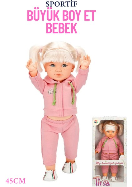 Kız Bebek Sportif Büyük Boy Et Bebek (45 Cm) Açık Pembe