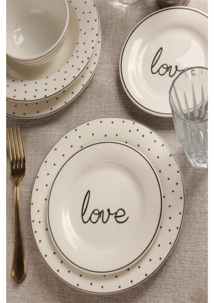 Hope 24 Parça 6 Kişilik Beyaz Desenli Porselen Yemek Takımı Mikrodalga ve Fırın Kullanımına Uygun fiyatları