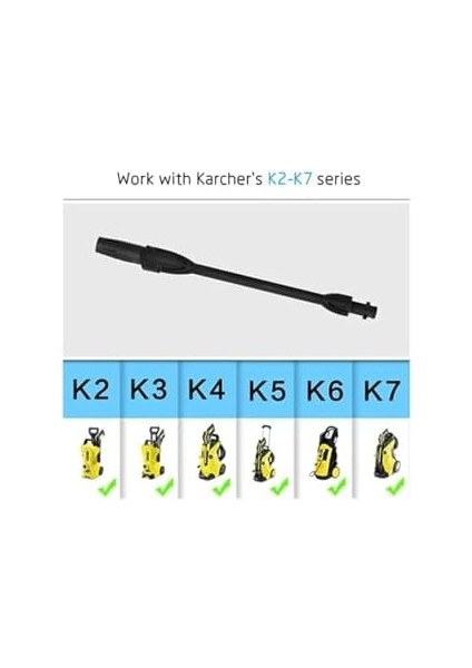 K Serisi Basınçlı Yıkama Makineleri Için Ayarlanabilir Nozullu Su Püskürtme Ucu, K2 K3 K4 K5 K6 K7 Uyumlu modelleri