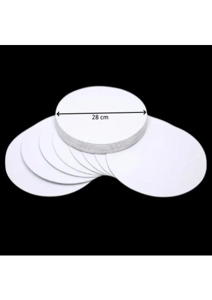 Turta Mendili / Pasta Altlığı Beyaz Yuvarlak 28 cm 10 Adet