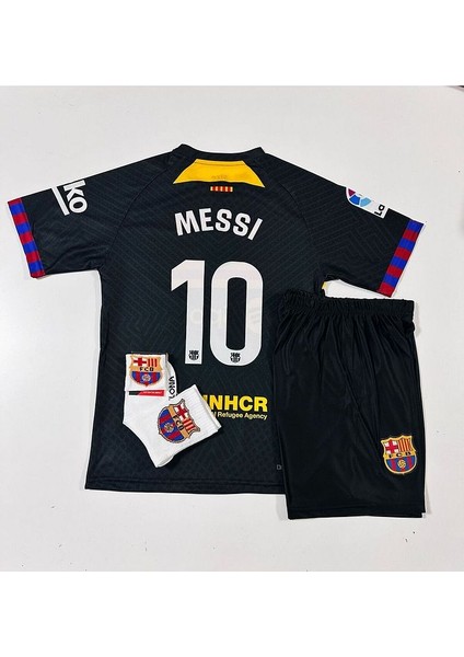 F.c B.a.r.c.e.l.o.n.a 2024/25 Yeni Sezon Lionel Messi Konsept Çocuk Forması 4'lü Set (Armalı) modelleri