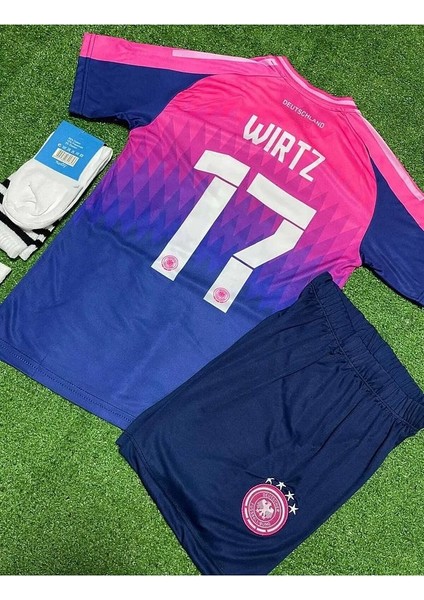 Almanya Euro 2024 Florian Wirtz Deplasman Çocuk Forması 4'lü Set