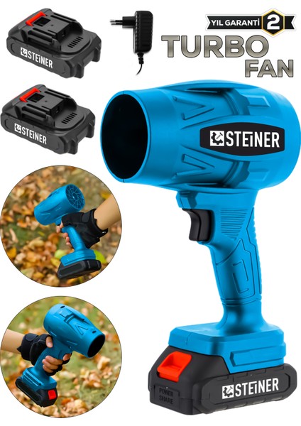 21 V 5 Ah Çift Akülü Şarjlı Akülü Jet Fan Üfleyici Toz Üfleyici Mangal Yakma Araba Kurutma Makinesi