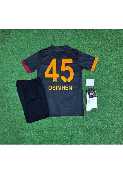 G.â.l.a.t.â.s.a.r.â.y 2024/25 O's.i.m.h.e.n Siyah Özel Siyah Çocuk Forması 4'lü Set modelleri