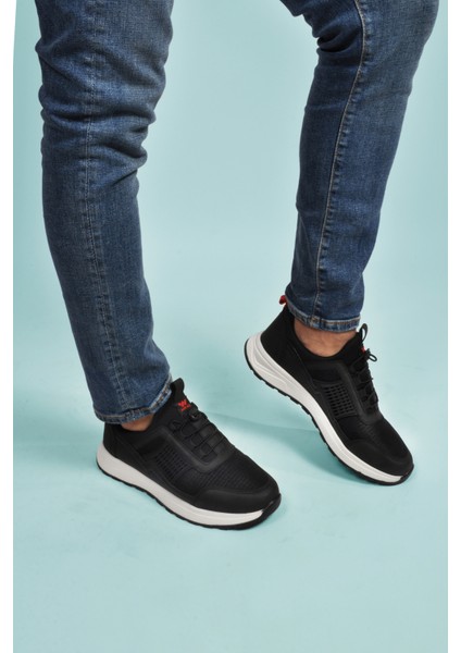 Siyah Kırmızı Hafif Esnek Kilit Bağcıklı Erkek Spor Ayakkabı Nans 6006 M fiyatları