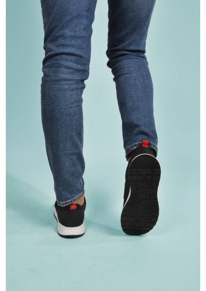 Siyah Kırmızı Hafif Esnek Kilit Bağcıklı Erkek Spor Ayakkabı Nans 6006 M fırsatları