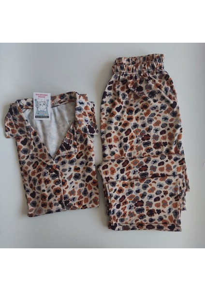 Kadın Desenli Büyük Beden Pijama Takımı