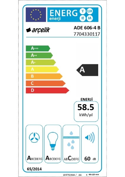 Ade 606-4 B Ankastre Duvar Tipi Davlumbaz