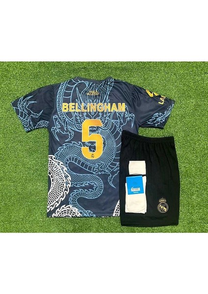 R.madridd 2024/24 Sezonu Dragon Desenli Jude Bellingham Konsept Çocuk Forması 4'lü Set