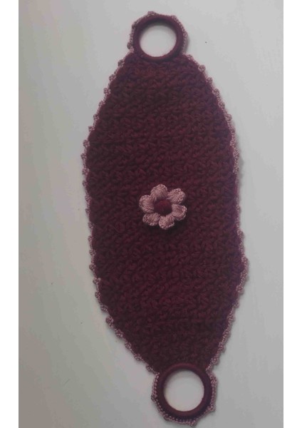 Bordo El Örgüsü Uzun Model Banyo Lifi