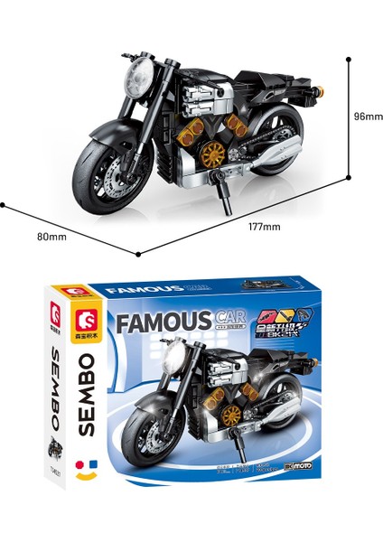 Yamaha V-Max Motosiklet Yapı Bloğu Seti - 203 Parça modelleri