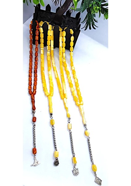 Mis Kokulu Beyrut Damla Kehribar 4'lü Tesbih Seti-Hediyelik Aksesuar Tesbih Seti