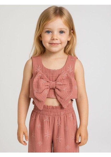 Kız Çocuk Müslin Crop Pantolonlu Takım fiyatları