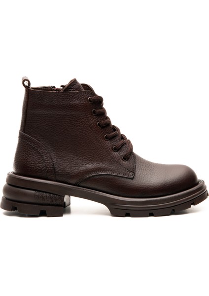 Hakiki Deri Kauçuk Kaymaz Taban Kadın Postal Bot