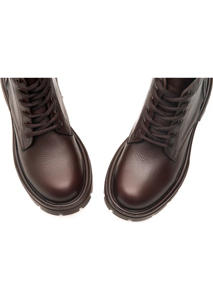 Hakiki Deri Kauçuk Kaymaz Taban Kadın Postal Bot