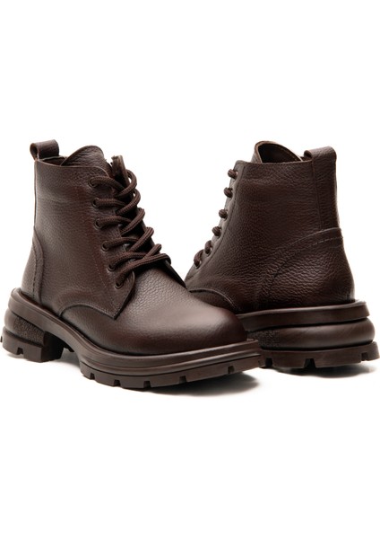 Hakiki Deri Kauçuk Kaymaz Taban Kadın Postal Bot