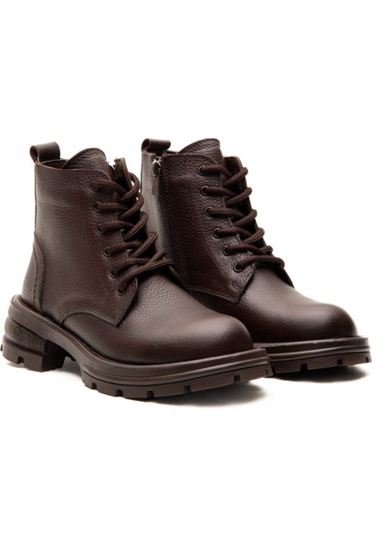 Hakiki Deri Kauçuk Kaymaz Taban Kadın Postal Bot