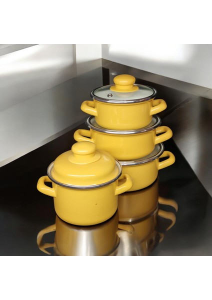 Emaye Mini Tencere Seti Saklama Kabı Seti Emaye Sos Mama Mini Yumurta Haşlama Tenceresi 8 Parça fiyatları