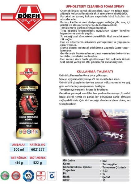 Döşeme Temizleyici Köpük Sprey 500ML fiyatları