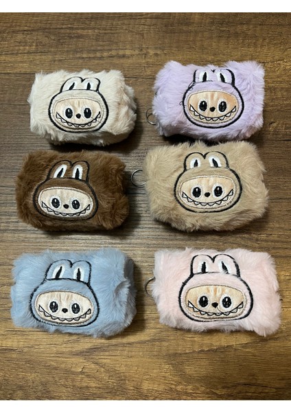 3 Adet Labubu Pelüş Cüzdan Çanta Charmı Charm Çanta Süsü Kalemlik Peluş