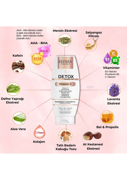 Detox Peeling Jel 3'lü Set | Ölü Hücre Arındırıcı Temizleme jeli | Yüz Ve vücut temizleyici | aha bha, Vitamin C, Niacinamide fiyatları