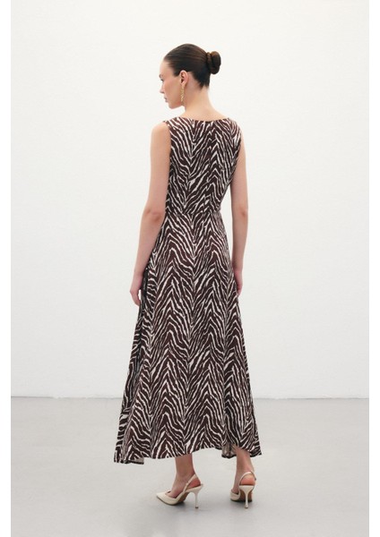 Kadın Zebra Desen Elbise 1877-3082 indirimleri