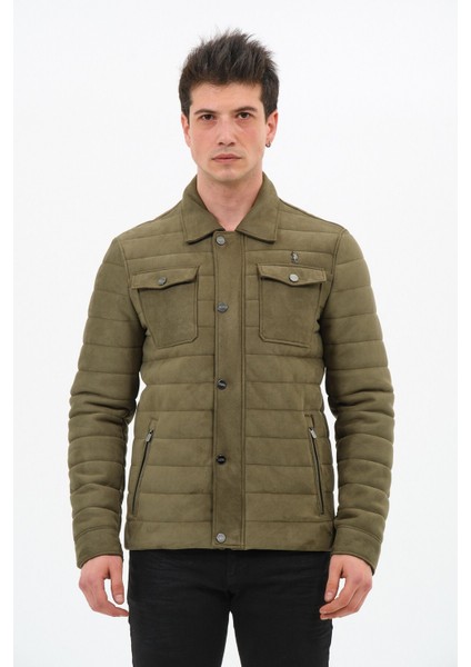 Erkek Haki Suni Süet Mont fırsatları