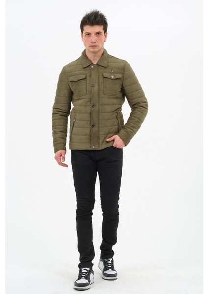 Erkek Haki Suni Süet Mont indirimleri