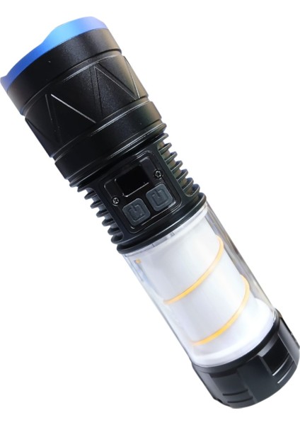 -1570 Çok Fonksiyonlu LED Fener | Gün Işığı & Beyaz Işık | Zoom & 3 Kademeli Sarmal Aydınlatma