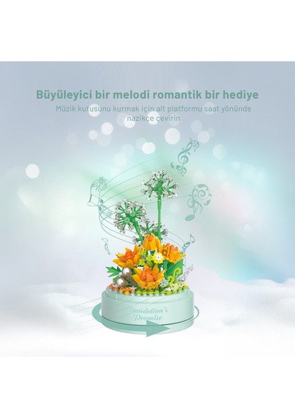 Dandelion’s Promise Müzik Kutusu Yapı Bloğu Seti – 372 Parça modelleri