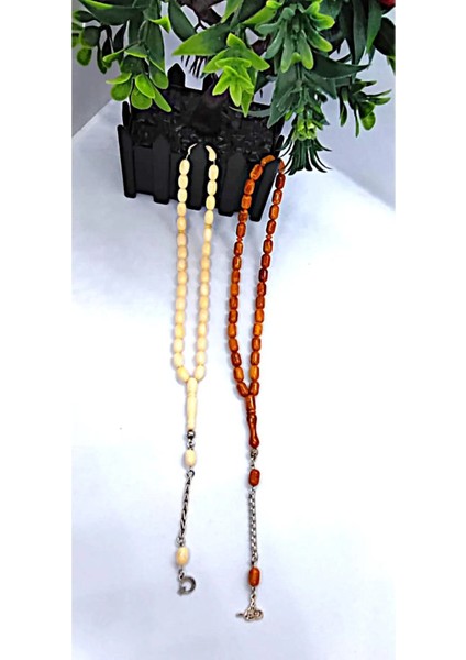 7X11 mm Model Beyrut Toz Kehribar ve Mis Kokulu Beyrut Damla 2'li Tesbih Seti-Hediyelik Aksesuar indirimleri