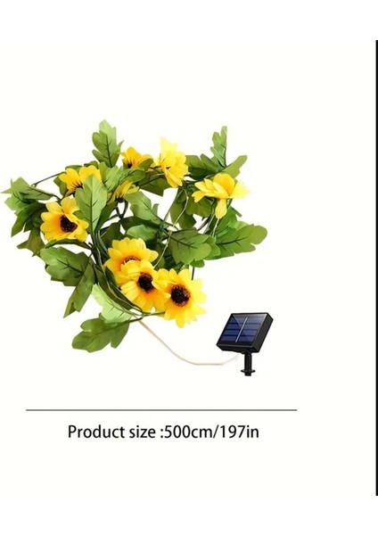 5m 50LED Güneş Enerjili Ayçiçeği Işıkları - Dış Mekan Bahçe fiyatları