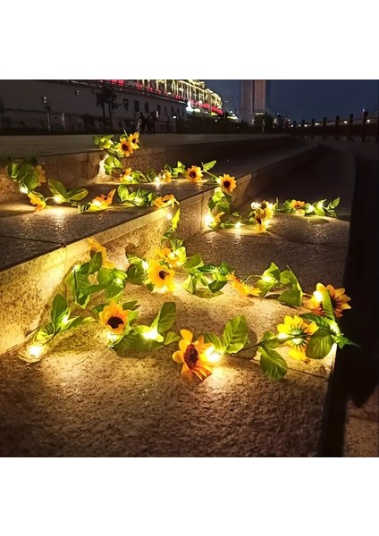 5m 50LED Güneş Enerjili Ayçiçeği Işıkları - Dış Mekan Bahçe fırsatları