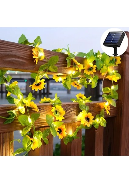 5m 50LED Güneş Enerjili Ayçiçeği Işıkları - Dış Mekan Bahçe indirimleri