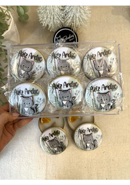 Kabartmalı 3 Boyutlu Isimli Yeni Doğan Bebek Mevlüd Hediyelik Mum-Kedili-Toplam 10 Adet fiyatları