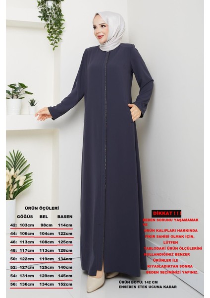 Yazlık Tesettür Ferace Fermuarlı Büyük Beden Gri 2502 fiyatları