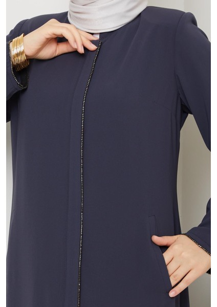 Yazlık Tesettür Ferace Fermuarlı Büyük Beden Gri 2502 fırsatları