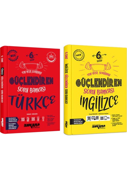 Ankara 2025 6. Sınıf Türkçe + Ingilizce Güçlendiren Soru Bankası Seti 2 Kitap Güncel Müfredat