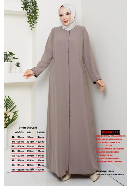 Yazlık Tesettür Ferace Fermuarlı Büyük Beden Bej Taş 2502 fiyatları
