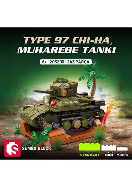 Type 97 Chi-Ha Muharebe Tankı Yapı Bloğu Seti 243 Parça fiyatları