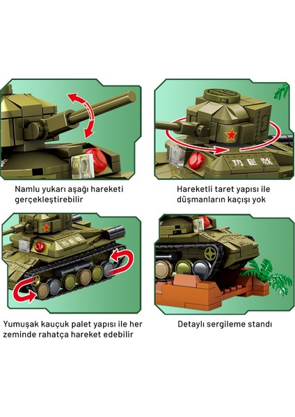 Type 97 Chi-Ha Muharebe Tankı Yapı Bloğu Seti 243 Parça fırsatları