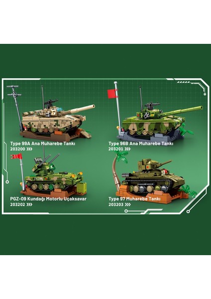 Type 97 Chi-Ha Muharebe Tankı Yapı Bloğu Seti 243 Parça