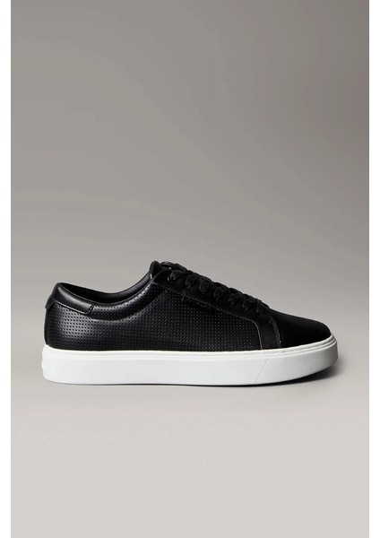 Perfore Deri Bileksiz Düz Taban Erkek Siyah Sneaker HM0HM01870-0GM