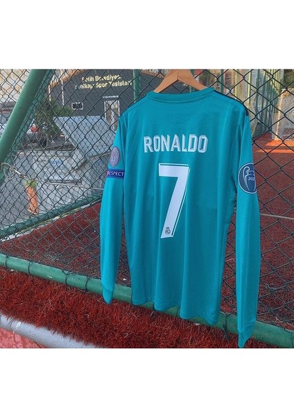 R. Madrid 2018 Cristiano Ronaldo Sezonu Uzun Kollu Turkuaz Forma