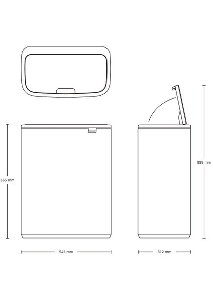 Bo Whıte Dokunmatik Çöp Kutusu 60L indirimleri