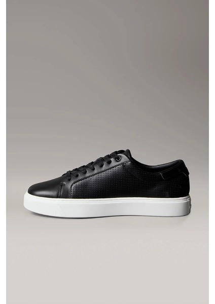 Perfore Deri Bileksiz Düz Taban Erkek Siyah Sneaker HM0HM01870-0GM modelleri