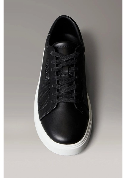 Perfore Deri Bileksiz Düz Taban Erkek Siyah Sneaker HM0HM01870-0GM indirimleri