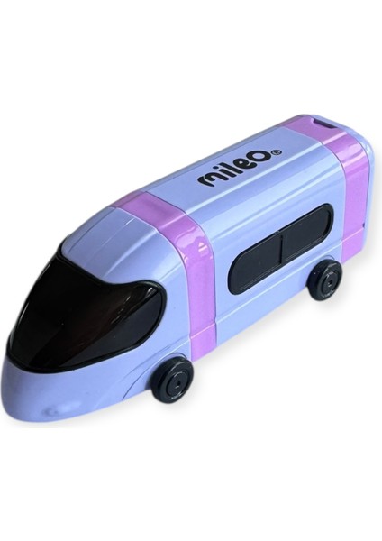 Mileo Hızlı Tren Şeklinde Çift Bıçaklı Silgili Kalemtraş, Pastel Renkler